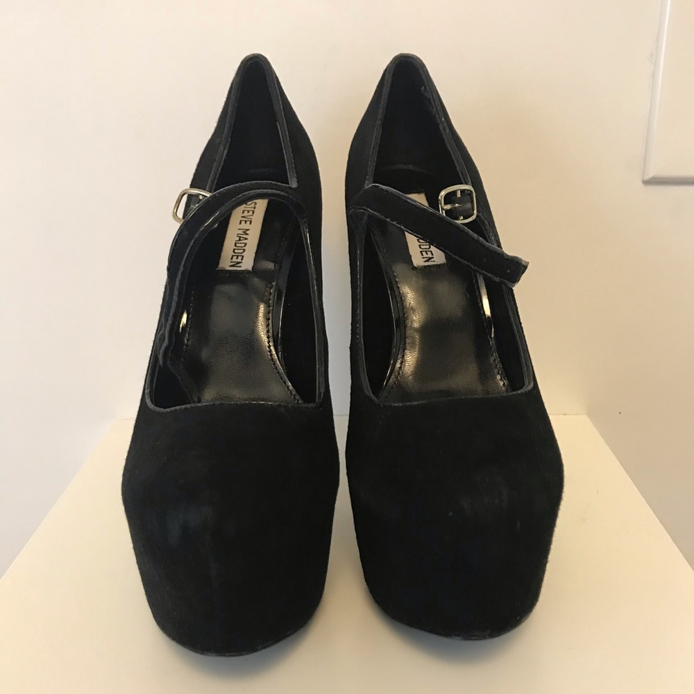 Steve Madden Black Platform Heels 7.5